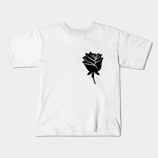 Elegant Noir - Black Rose Flower Kids T-Shirt